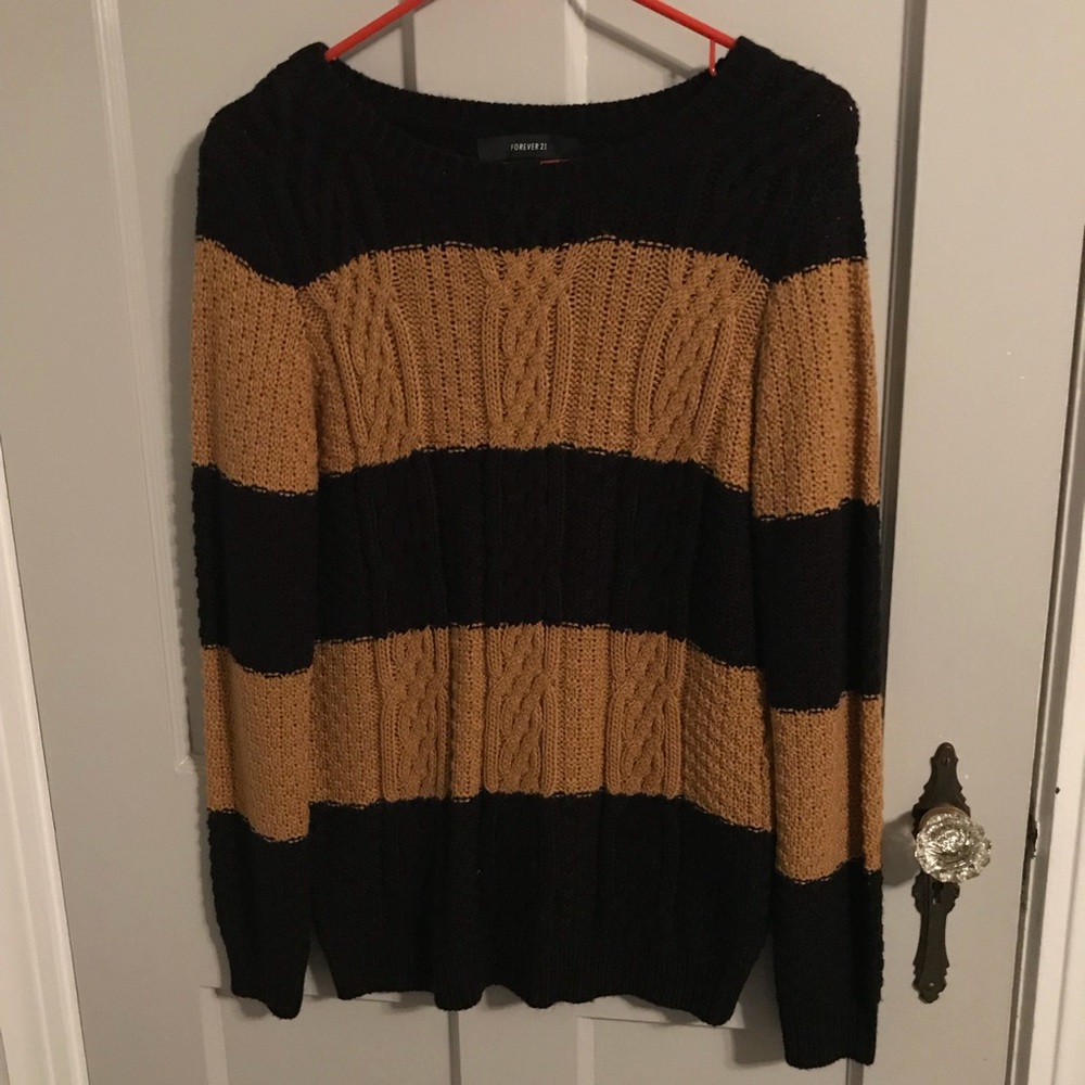 Beige & Black Stripped Sweater